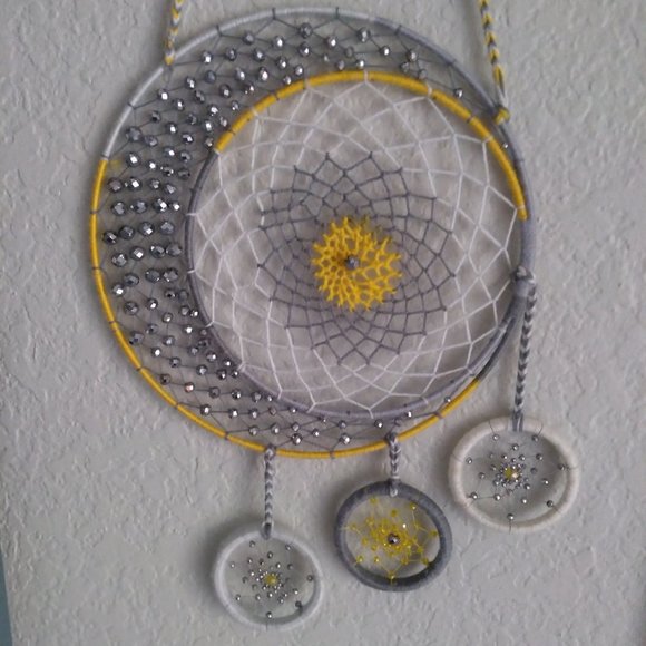 Dreamcatcher Sun, Moon & Stars Gray, White, Yellow